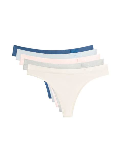 OYSHO – 5er-Pack nahtlose Tangaslips in mehreren Farben mit weicher Haptik - view 1