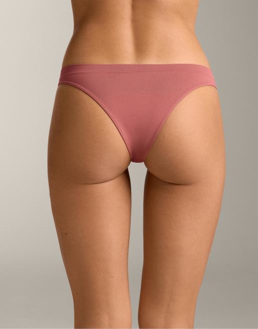 Oysho – 5er-Pack nahtlose, weiche Brazilian-Slips in leuchtendem Rosa mit Logo, 3 von 4