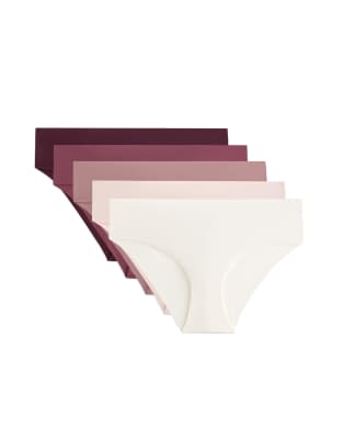 Oysho - 5er-Pack unsichtbare Hipster-Slips in Rot aus Polyamidmix
