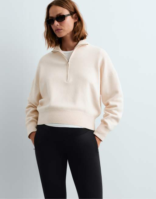 OYSHO 65cm warm maternity leggings with zips in black, 3 of 5