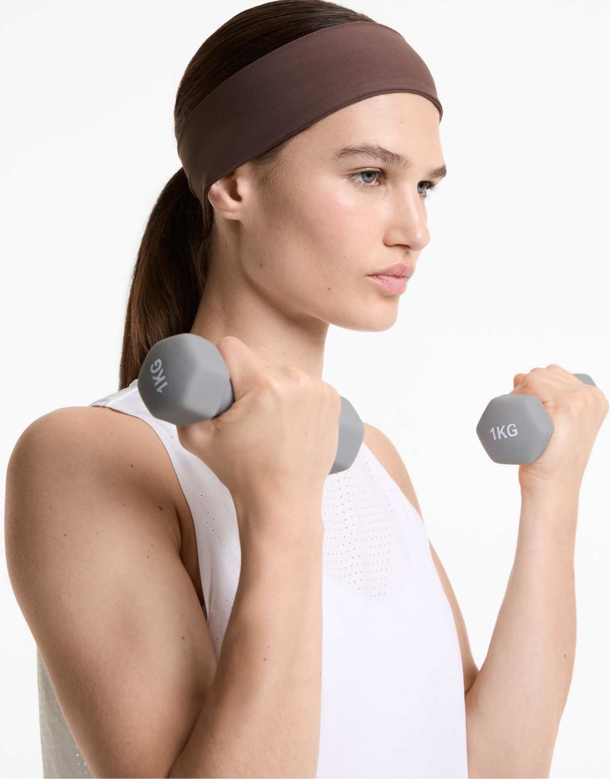 OYSHO 6cm sports headband in brown