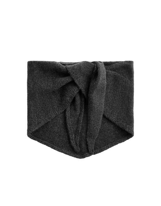 OYSHO 90% wool 10%  knit bandana in anthracite grey, 2 of 4
