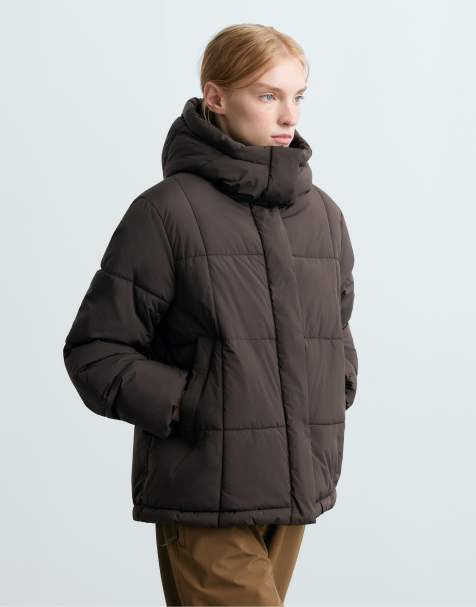 OYSHO A-line primaloft® waterrepellent padded jacket in brown - view 1