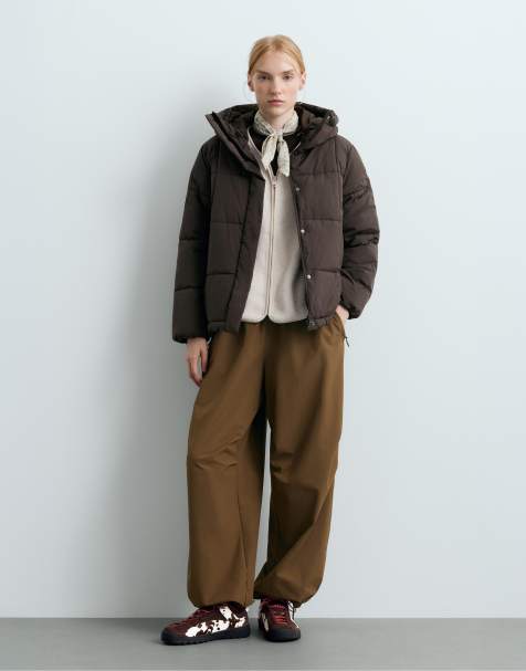 OYSHO A-line primaloft® waterrepellent padded jacket in light brown - view 1