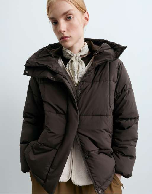 OYSHO A-line primaloft® waterrepellent padded jacket in light brown, 5 of 6