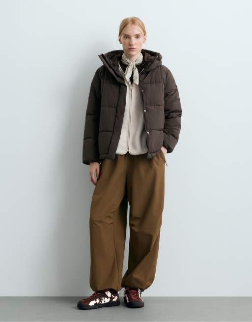 OYSHO A-Linien-primaloft®-Steppjacke in Braun, 2 von 6