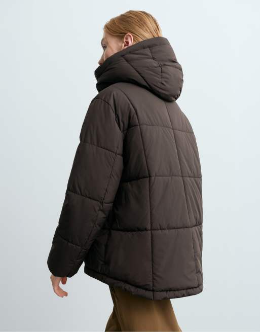 OYSHO A-Linien-primaloft®-Steppjacke in Braun, 4 von 6
