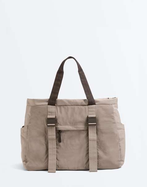 OYSHO Adjustable strap tote bag in mink - view 1