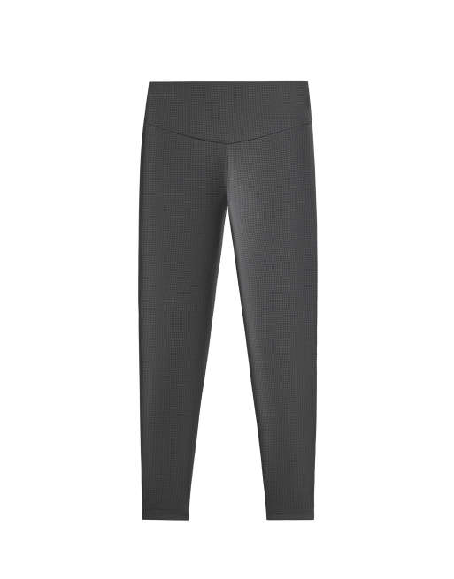 OYSHO ankellånga leggings med hög midja och hundtandsmönster i grått, 5 av 6