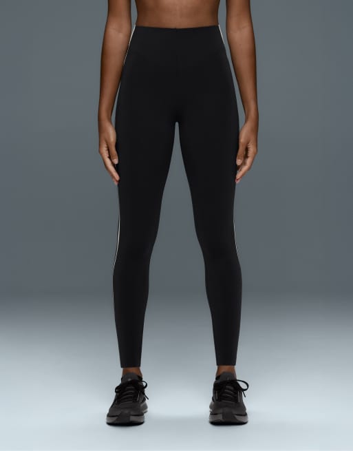 OYSHO ankellange højtaljede kompressionsleggings med core control og farveblok i sort, 1 af 5