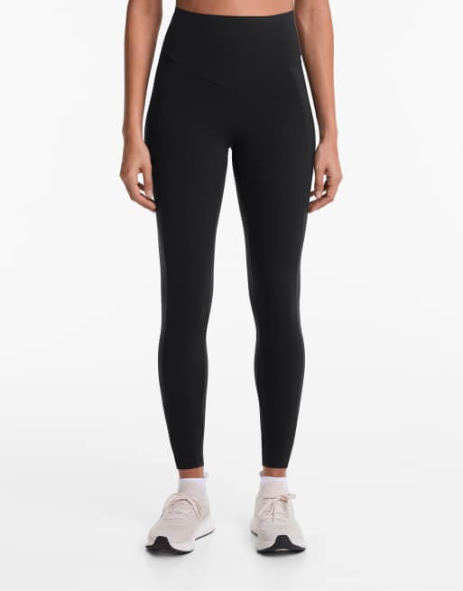 Oysho - Ankellange sorte 65 cm leggings med høj talje, kompression og lomme