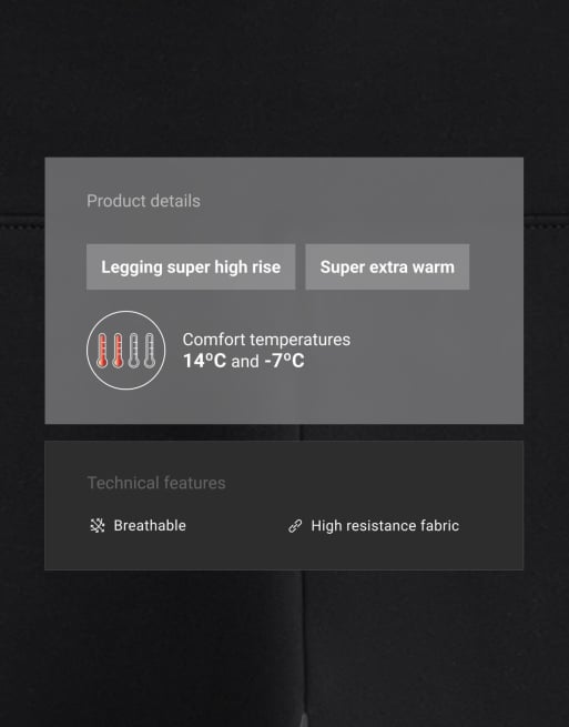 OYSHO ankellange superhøjtaljede ekstra varme sømløse leggings i sort, 4 af 5
