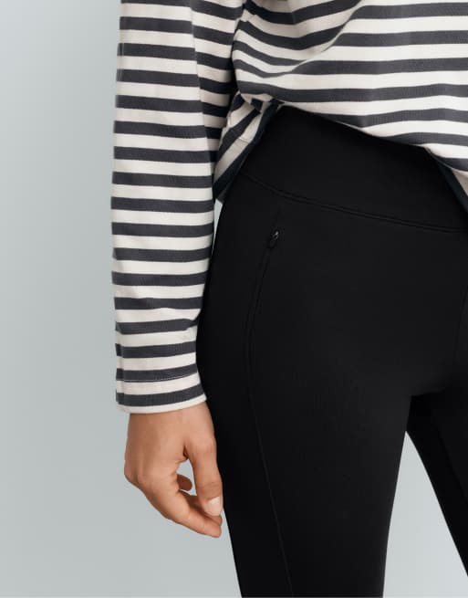 OYSHO Ankle-length high rise warm leggings with zips 70cm in black, 3 of 6