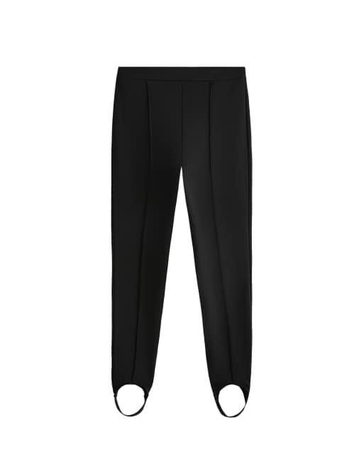 OYSHO Ankle-length high rise warm stirrup leggings in black, 5 of 6