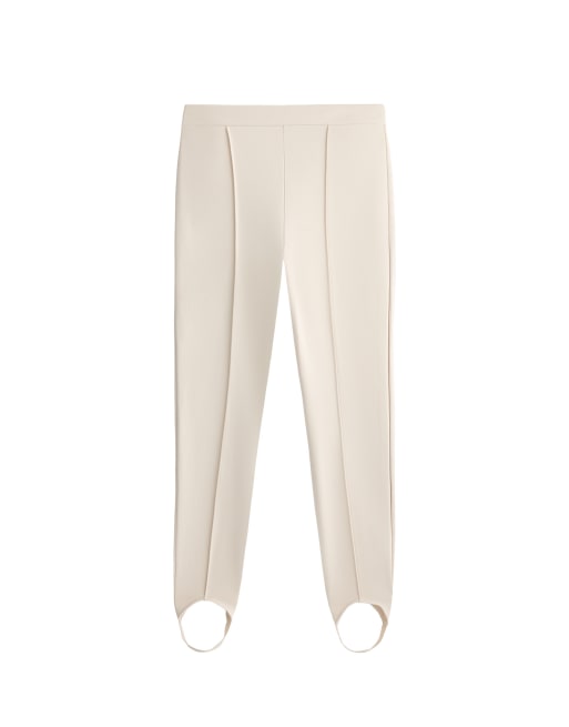 OYSHO Ankle-length high rise warm stirrup leggings in ecru, 6 of 6
