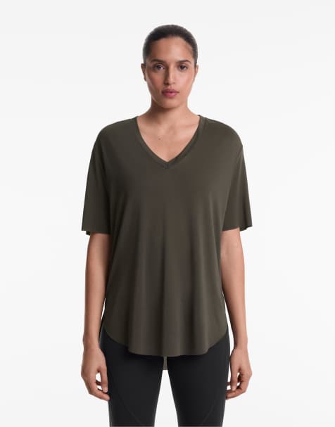 Oysho – Antracitgrå t-shirt med korta ärmar i modal - view 1