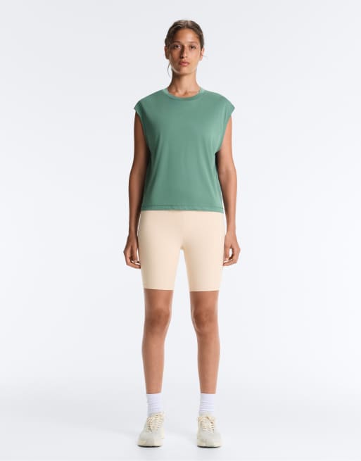 Oysho – Ärmelloses T-Shirt aus Modalmix in Grün, 2 von 4