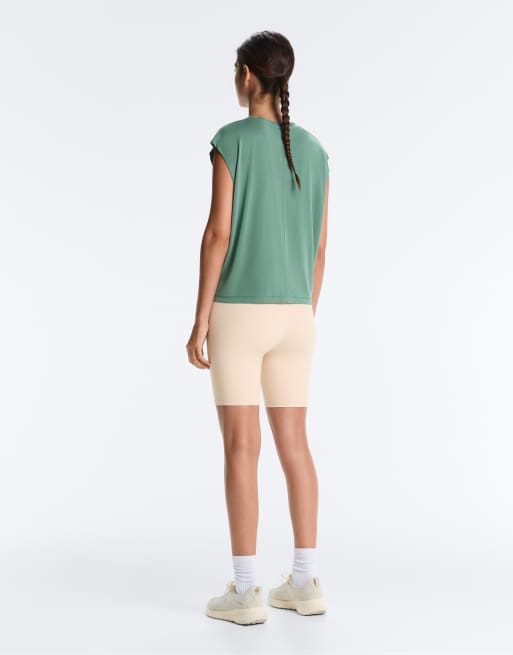 Oysho – Ärmelloses T-Shirt aus Modalmix in Grün, 4 von 4