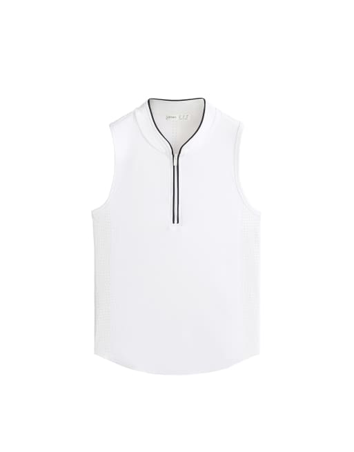 OYSHO ärmlös t-shirt med halv dragkedja i off-white, 5 av 7
