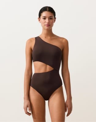 OYSHO - Asymmetrischer Trikini in Braun-Brown