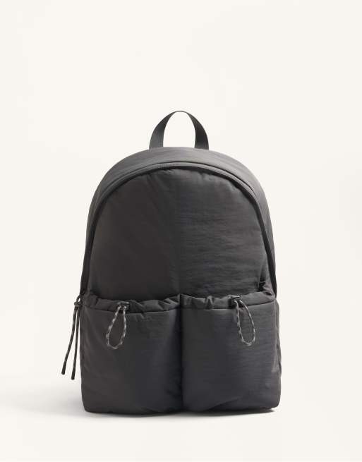 OYSHO Backpack with pockets in anthracite grey ASOS