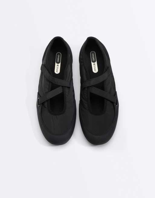 OYSHO - Ballerine sportive in nylon nere, 2 di 4