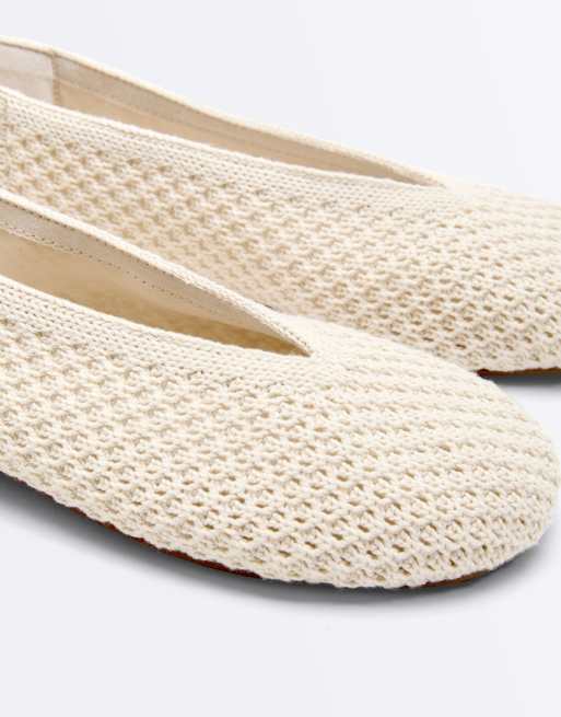 Oysho - Ballerines plates au crochet - Écru, 5 de 6
