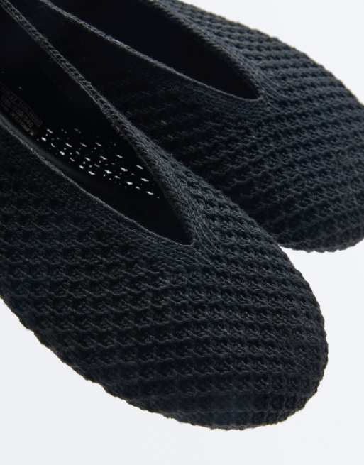 Oysho - Ballerines plates au crochet - Noir, 5 de 6
