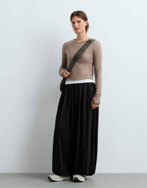 OYSHO – Ballonhose aus Modalmix in Schwarz - view 1