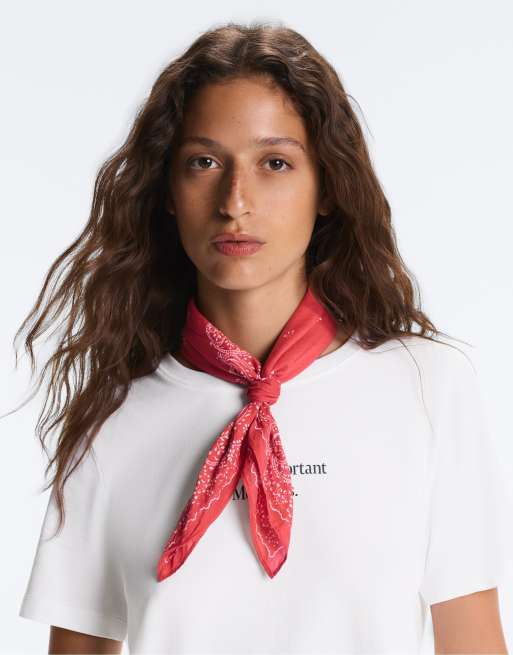 Oysho - Bandana en pur coton imprimé - Rouge, 2 de 4