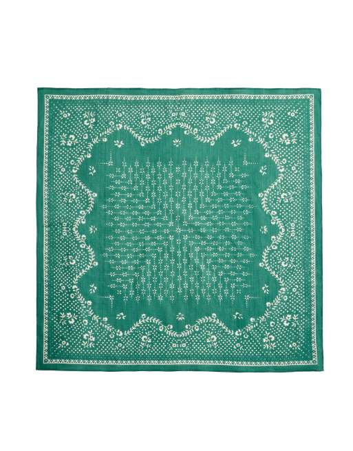 OYSHO - Bandana in 100% cotone verde con stampa a fiori, 2 di 4