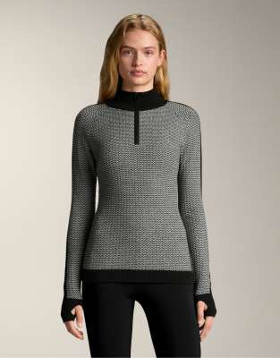 OYSHO - Baselayer-Oberteil aus Jacquard-Strick in Schwarz