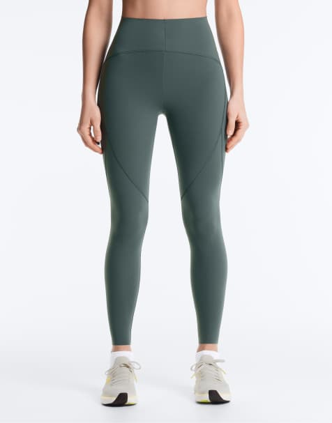 OYSHO Basic compressive ankle-length leggings in green - view 1