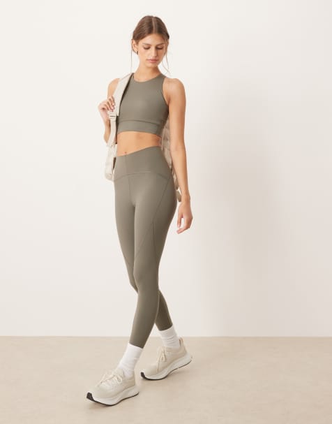 OYSHO – Basic Compressive – Knöchellange Leggings in Grün - view 1