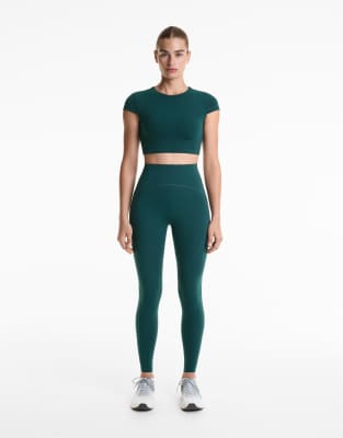 OYSHO - Basic Compressive - Knöchellange Leggings in Meergrün