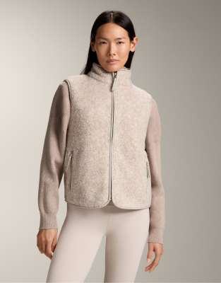 OYSHO - Basic-Weste aus Fleece in Grau mit Reißverschluss