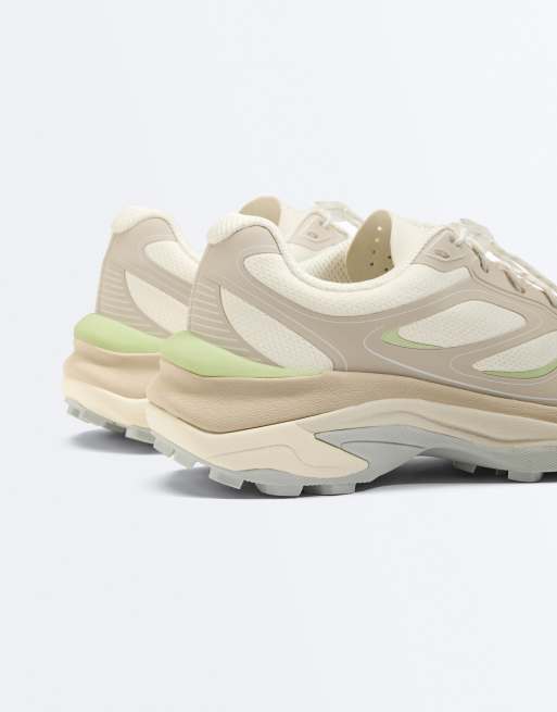 OYSHO baskets contrastées multi-pièces blanches pour loisirs, 3 de 7