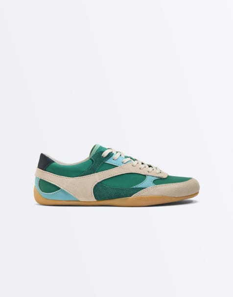 OYSHO - Baskets rétro - Vert - view 1