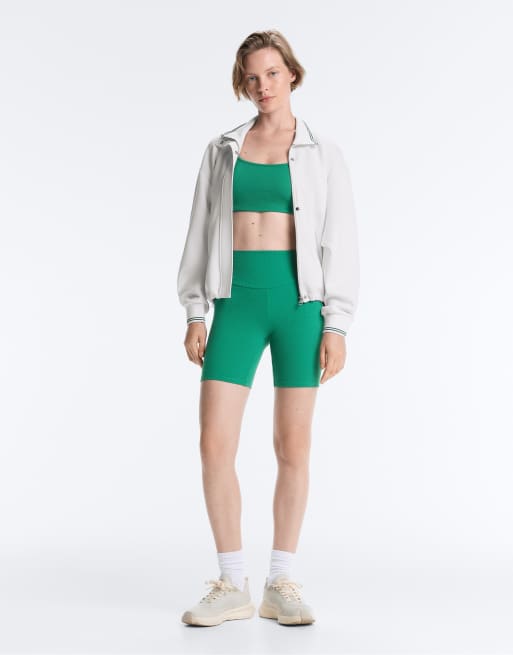 OYSHO Baumwoll-Piqué-Jacke mit Paspelierung in Wollweiß, 2 von 7
