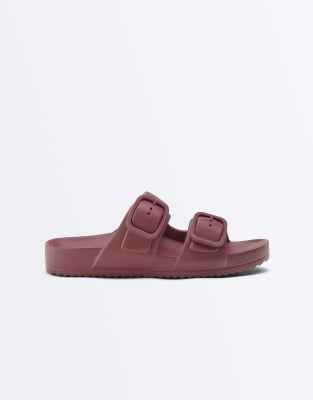  Beachwear buckle sandal in brown