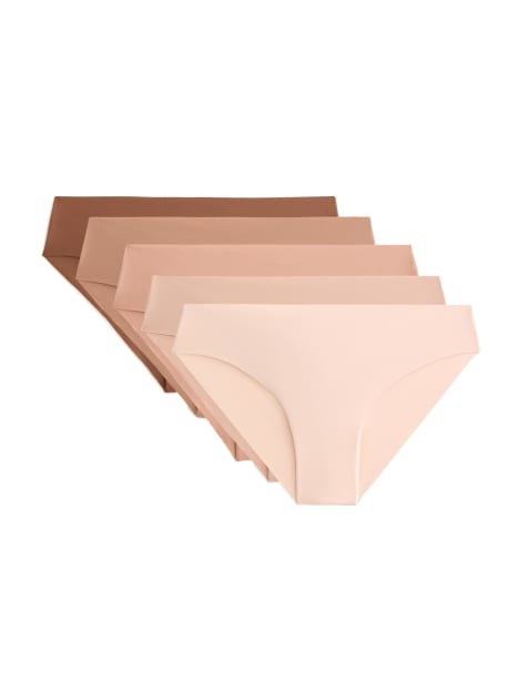 Oysho – Beige hipstertrosor i polyamid och pantone™-blandning med osynlig troskant, 5-pack - view 1