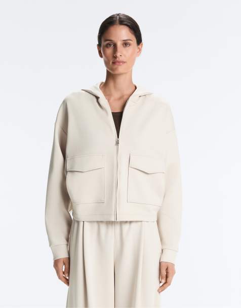 OYSHO – Beige jacka i bomullspiké med huva - view 1