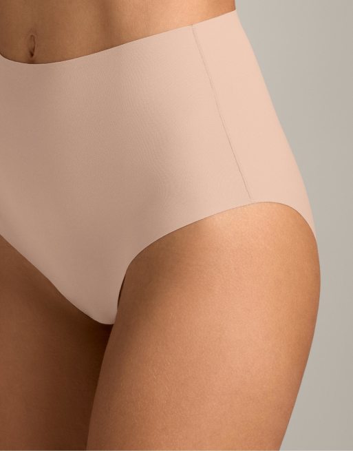 OYSHO – Beige, klassiska trosor i polyamidmix med osynlig design och medelhög midja, 2-pack, 4 av 4