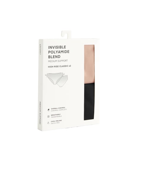 Oysho – Beige, osynliga trosor i polyamidmix med klassisk design och medelstöd, 2-pack - view 1