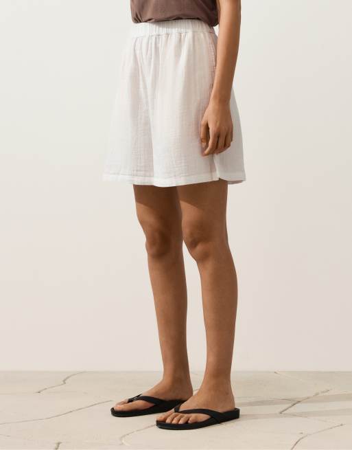 Oysho – Bermuda-Shorts aus 100% Baumwolle in Wollweiß, 2 von 4