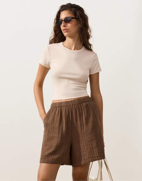 OYSHO – Bermuda-Shorts in Hellbraun aus 100% Baumwolle - view 1