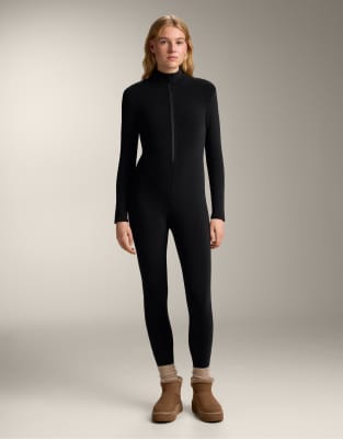 OYSHO - Besonders warmer, langer Jumpsuit in Schwarz