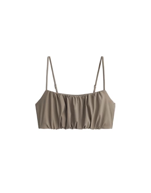 OYSHO BH med let støtte og rynkedetalje i khaki-grå, 6 af 6