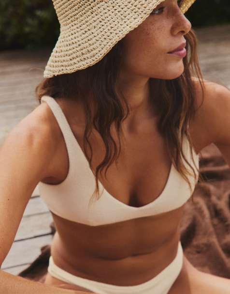 Oysho - Bikini dos nu effet froissé - Écru - view 1