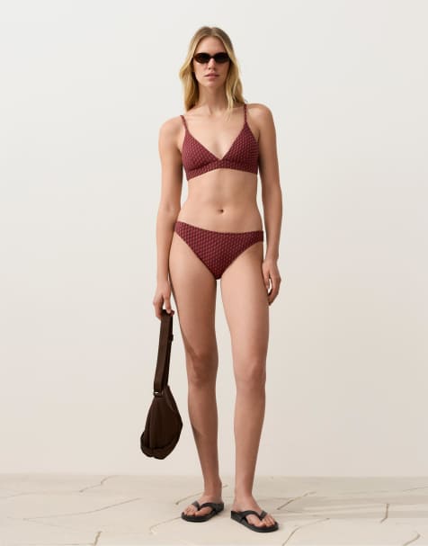 OYSHO - Bikini en jacquard géométrique - Violet - view 1